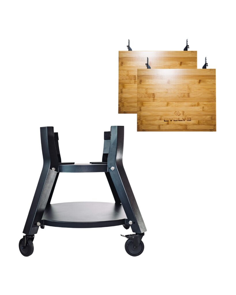 Evolve Premium Cart With Wheels + WOODEN SHELVES